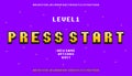 Pixel art font. Retro alphabet for 8bit games or retro-looking project. Vintage pixel typeface design with stylized letters